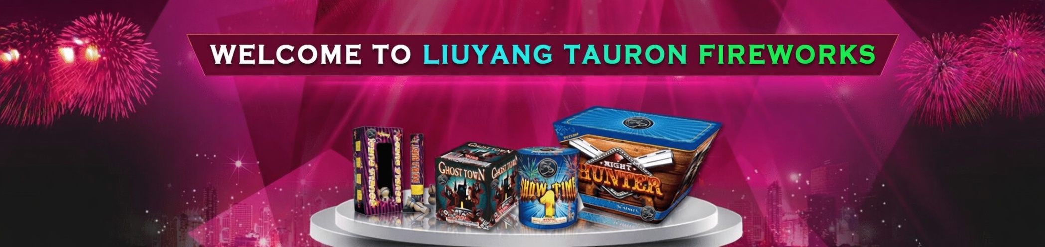 Premium fireworks cakes, shells, roman candles and sparklers crafted in Liuyang with 1,400 years of tradition