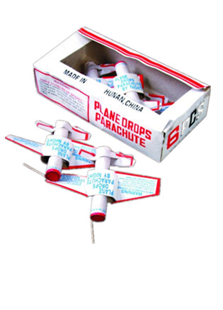 Plane Drops Parachute 0434 — aerial spinner that ejects a small parachute mid-climb