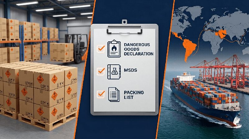 Dangerous goods shipping process for fireworks — Liuyang factory loading a Class 1 DG container bound for Middle East and Latin America ports